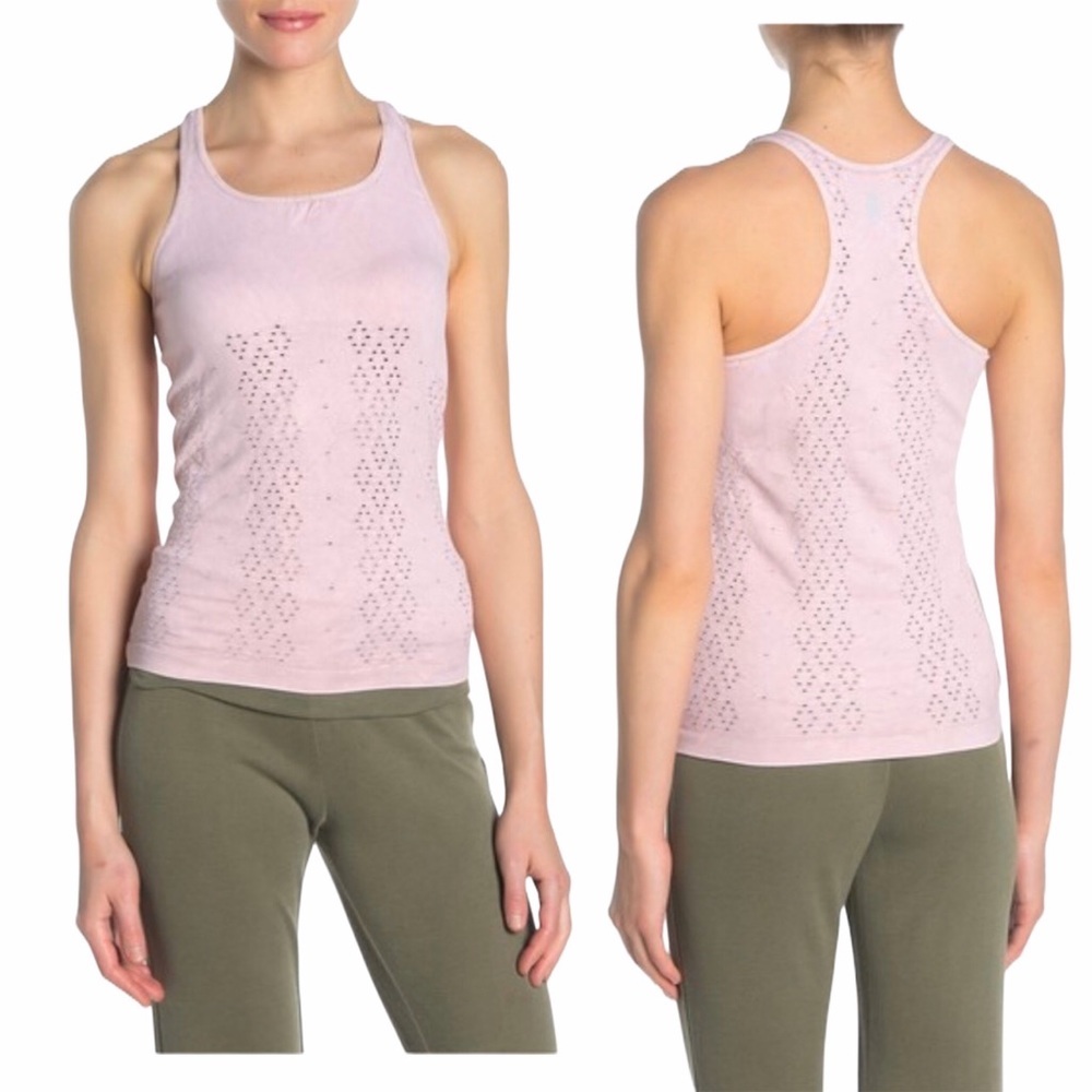 NWT Free People Movement Pink Perforated Tank Top